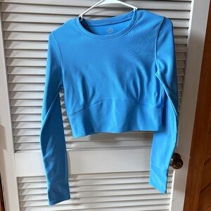 Elegant Sky Blue Long Sleeve Top